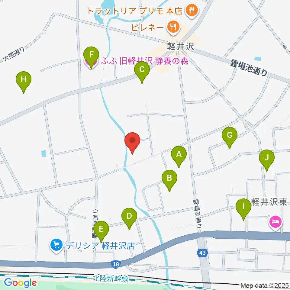 軽井沢ヴィラセシリア音楽堂周辺のホテル一覧地図