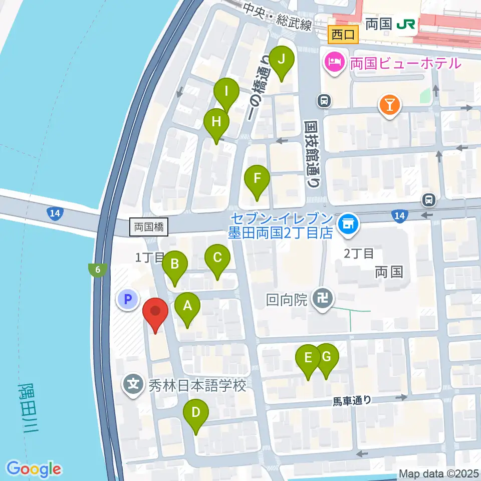 両国門天ホール周辺のホテル一覧地図