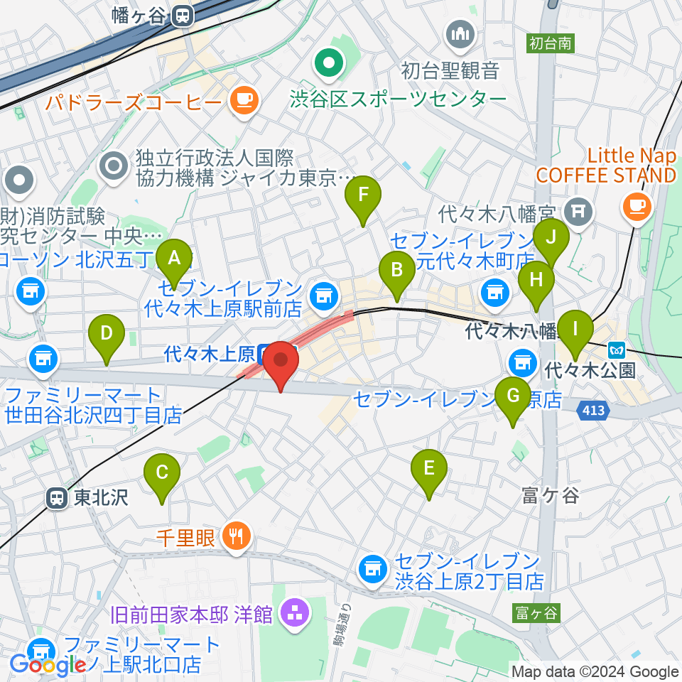 古賀政男音楽博物館周辺のホテル一覧地図