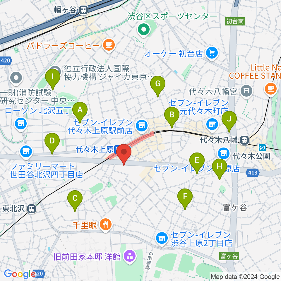 古賀政男音楽博物館周辺のホテル一覧地図