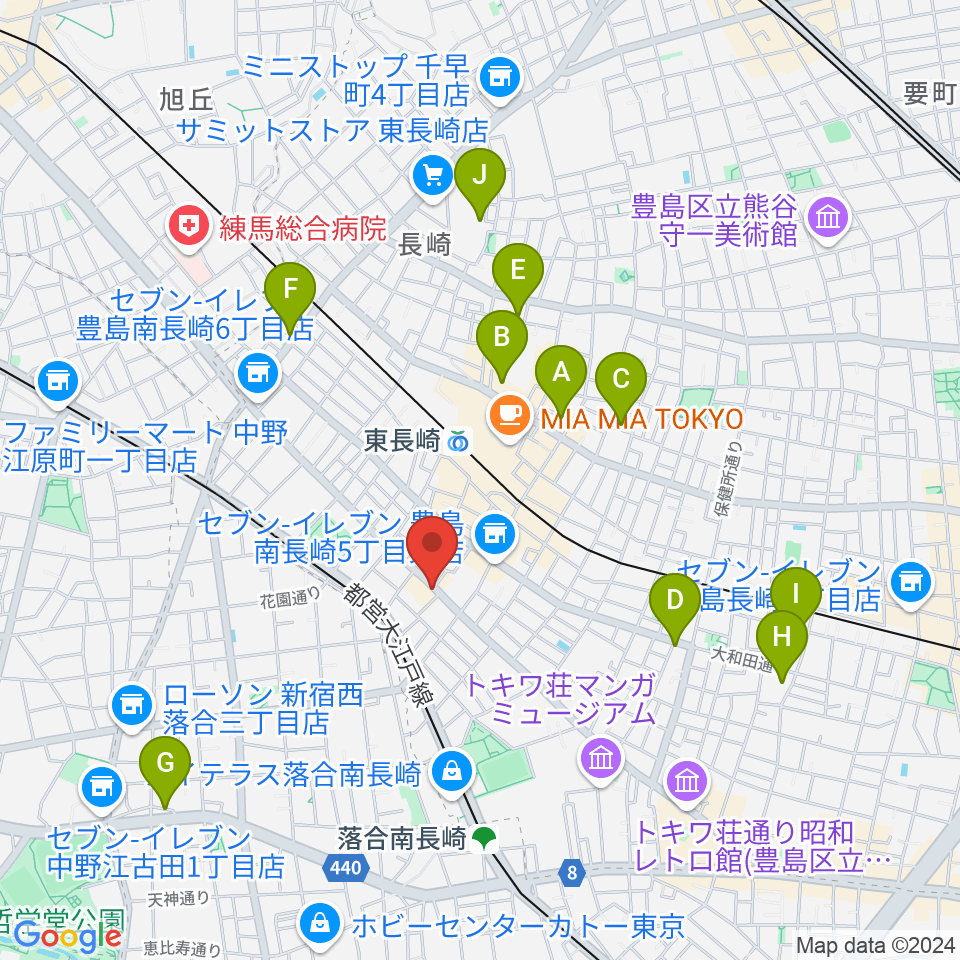 一音会 ひびきホール周辺のホテル一覧地図