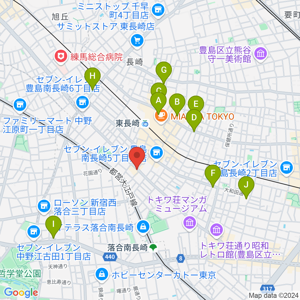 一音会 ひびきホール周辺のホテル一覧地図