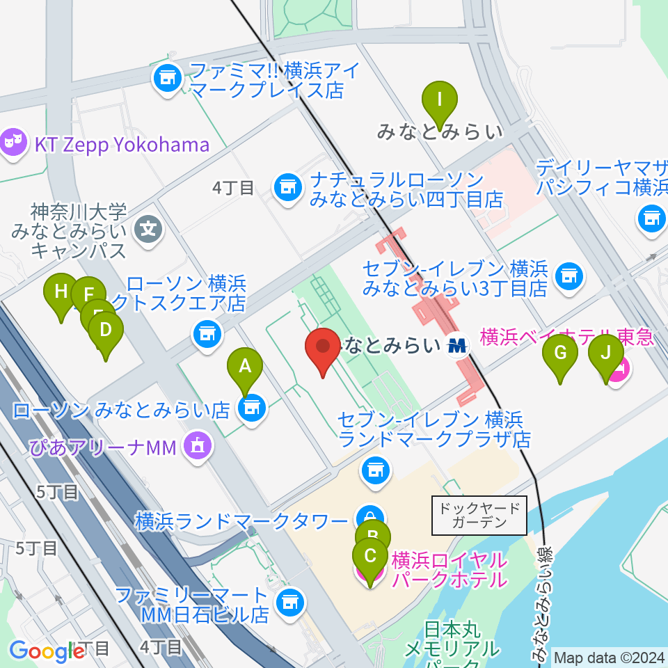 横浜美術館周辺のホテル一覧地図