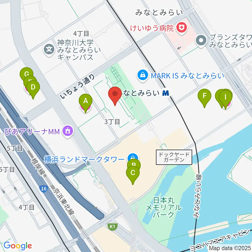 横浜美術館周辺のホテル一覧地図