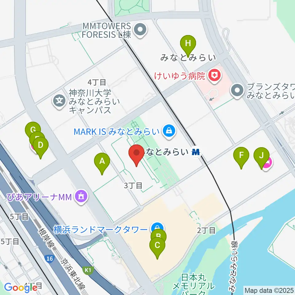 横浜美術館周辺のホテル一覧地図