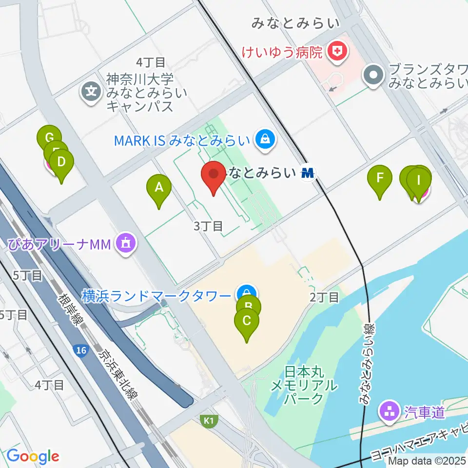 横浜美術館周辺のホテル一覧地図