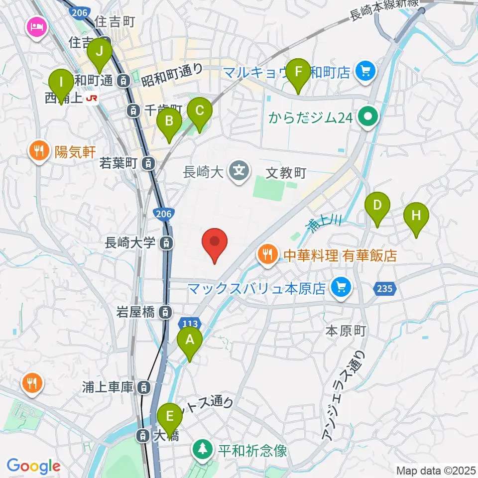 十八親和ホール・長崎創楽堂周辺のホテル一覧地図