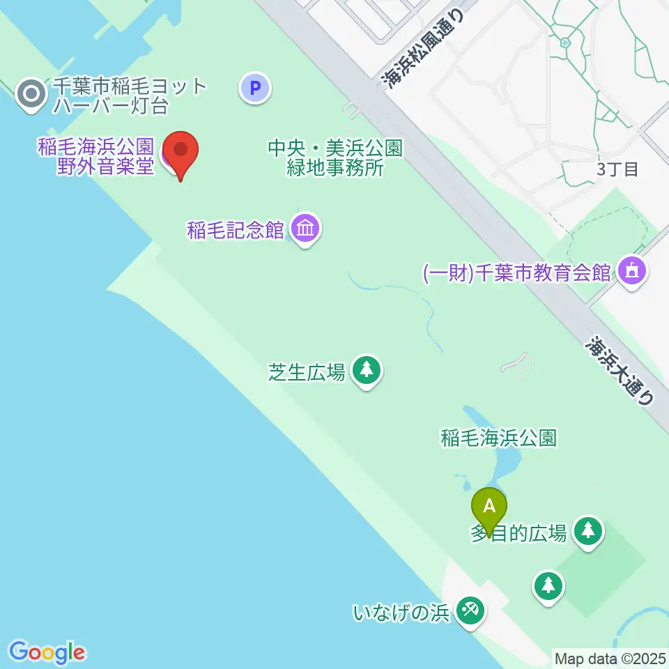 稲毛海浜公園 野外音楽堂周辺のホテル一覧地図
