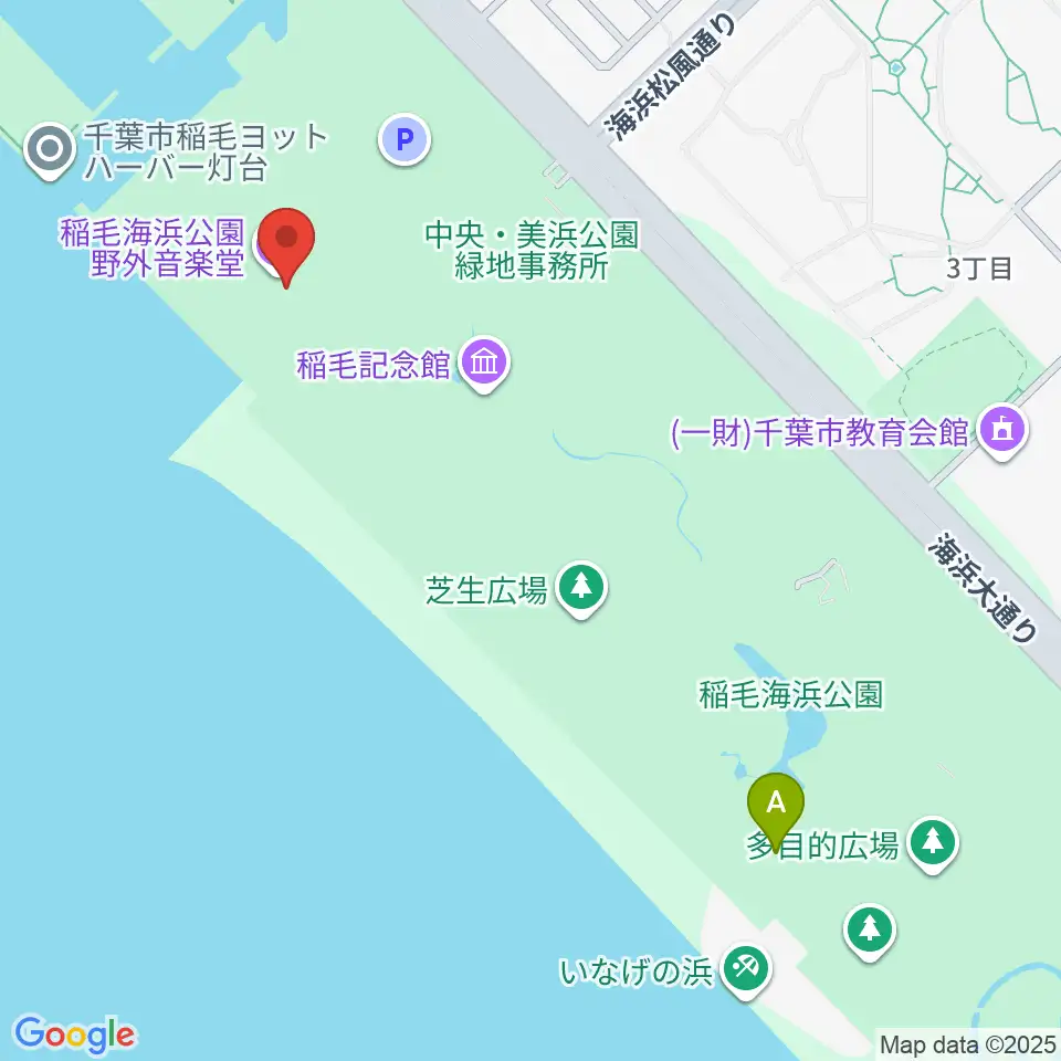 稲毛海浜公園 野外音楽堂周辺のホテル一覧地図