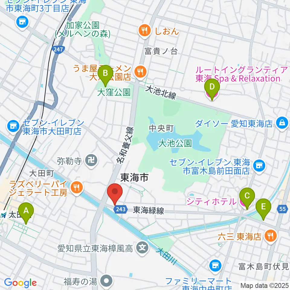 (株)マツイシ楽器店 大田川センター周辺のホテル一覧地図