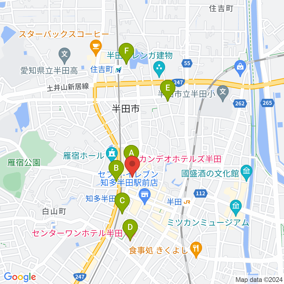 ミュージックメイトマツイシ周辺のホテル一覧地図