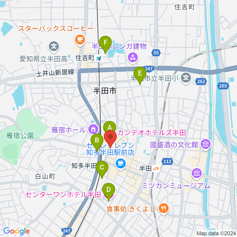 ミュージックメイトマツイシ周辺のホテル一覧地図