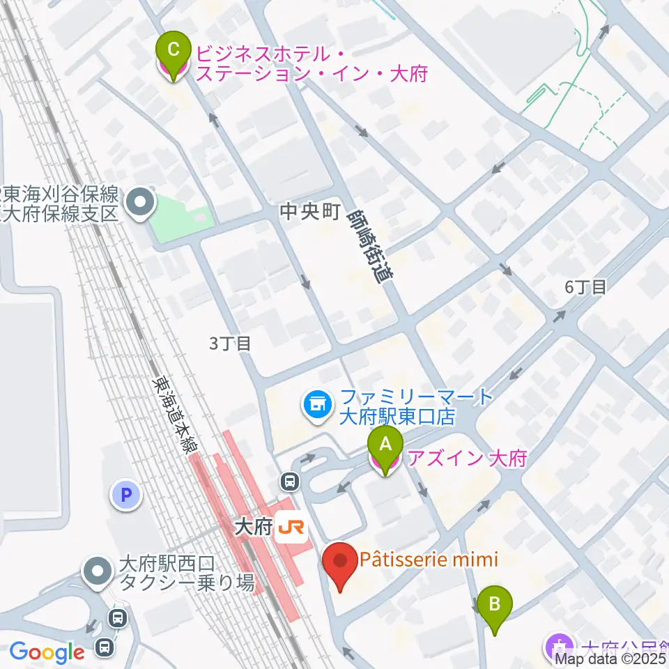 楽器晴海堂 大府ミュージックセンター周辺のホテル一覧地図