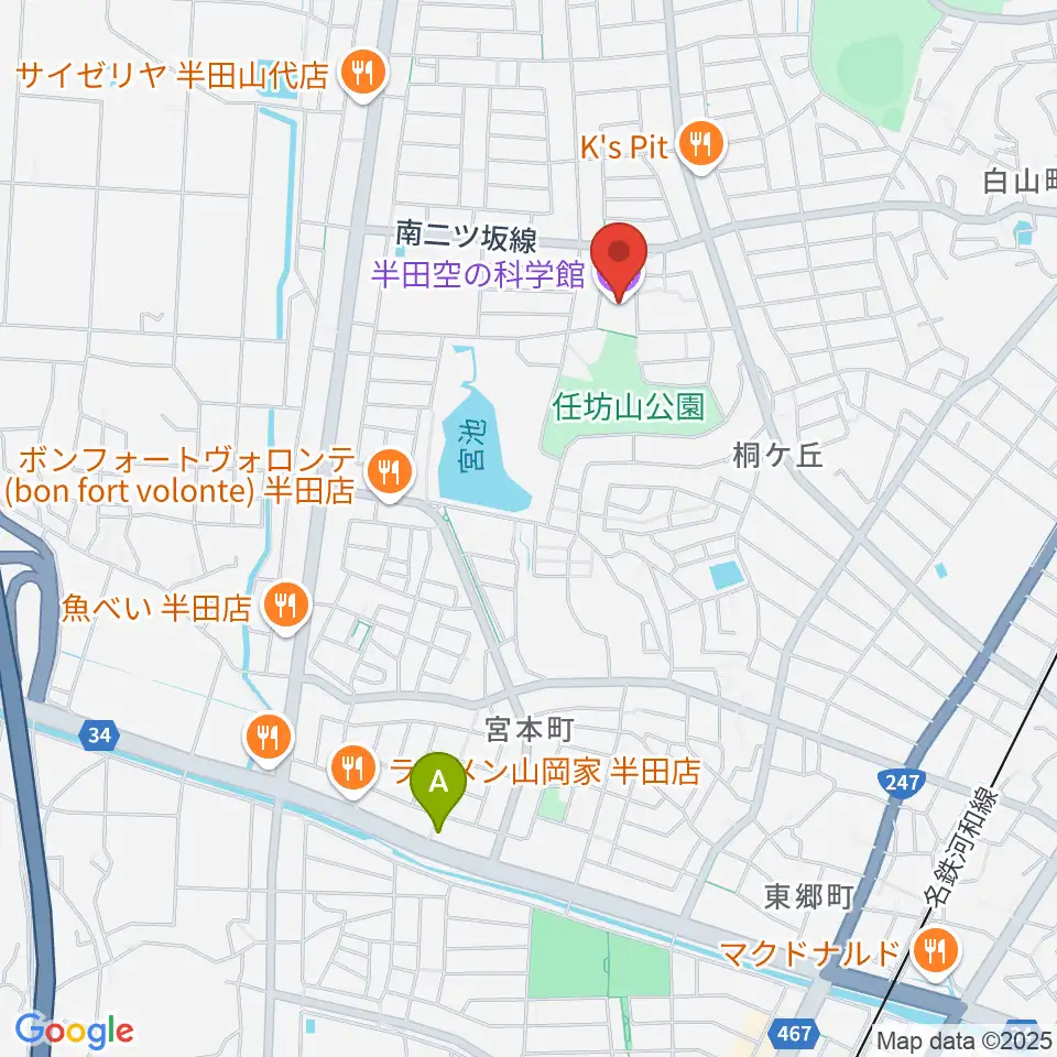 半田空の科学館周辺のホテル一覧地図