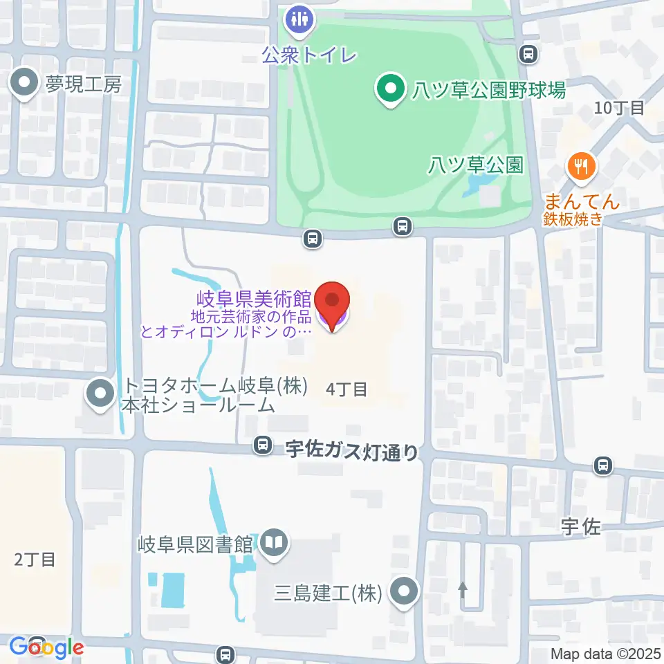 岐阜県美術館周辺のホテル一覧地図
