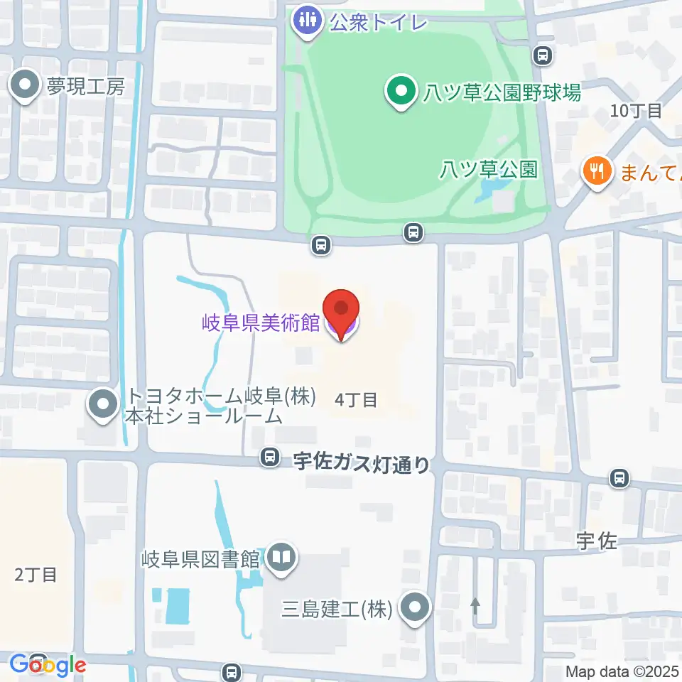 岐阜県美術館周辺のホテル一覧地図