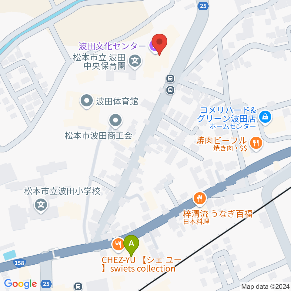 松本市波田文化センター アクトホール周辺のホテル一覧地図