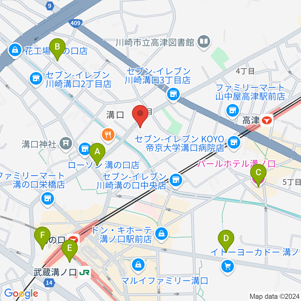 糀ホール周辺のホテル一覧地図