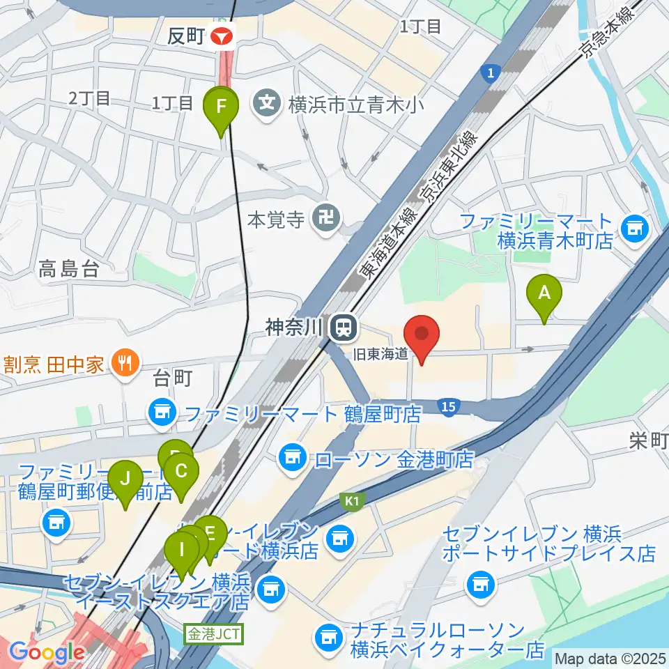 ラフィネ横浜ピアノスタジオ周辺のホテル一覧地図