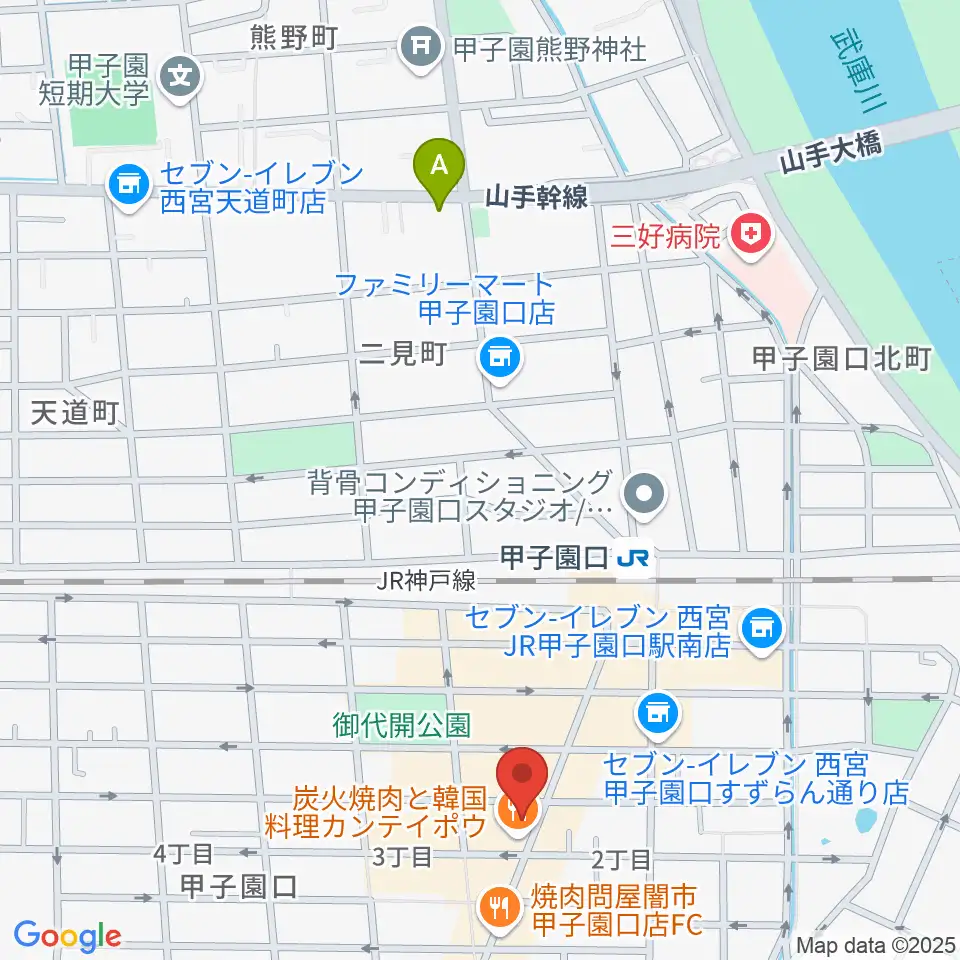 甲子園口アンクルジャム周辺のホテル一覧地図
