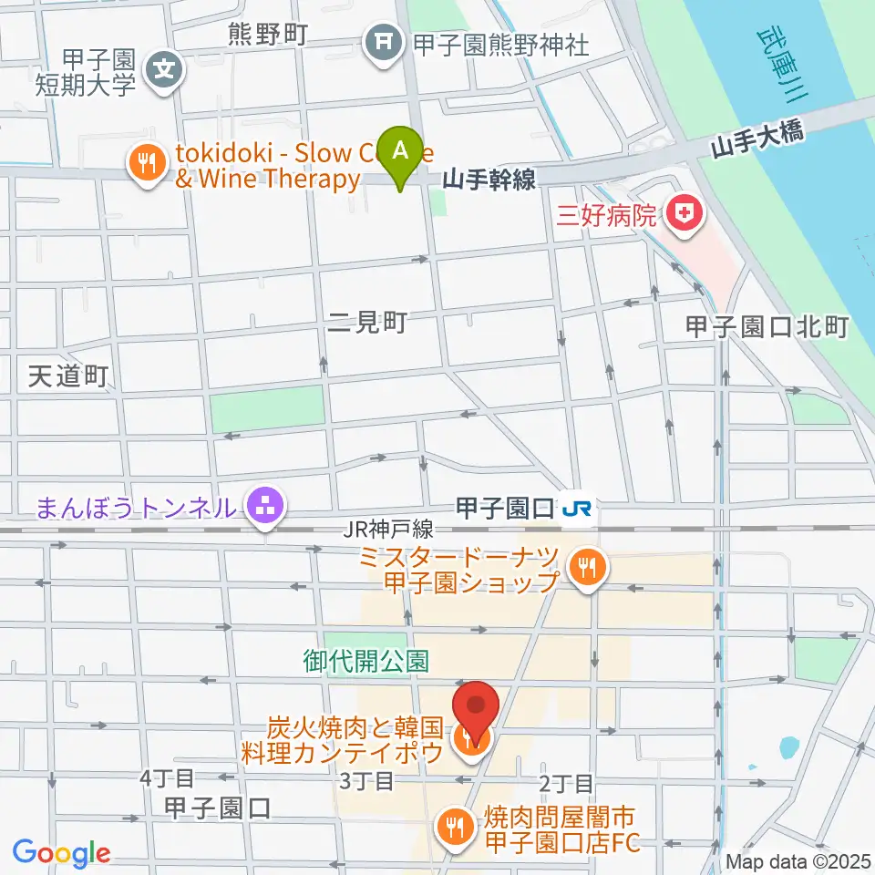 甲子園口アンクルジャム周辺のホテル一覧地図
