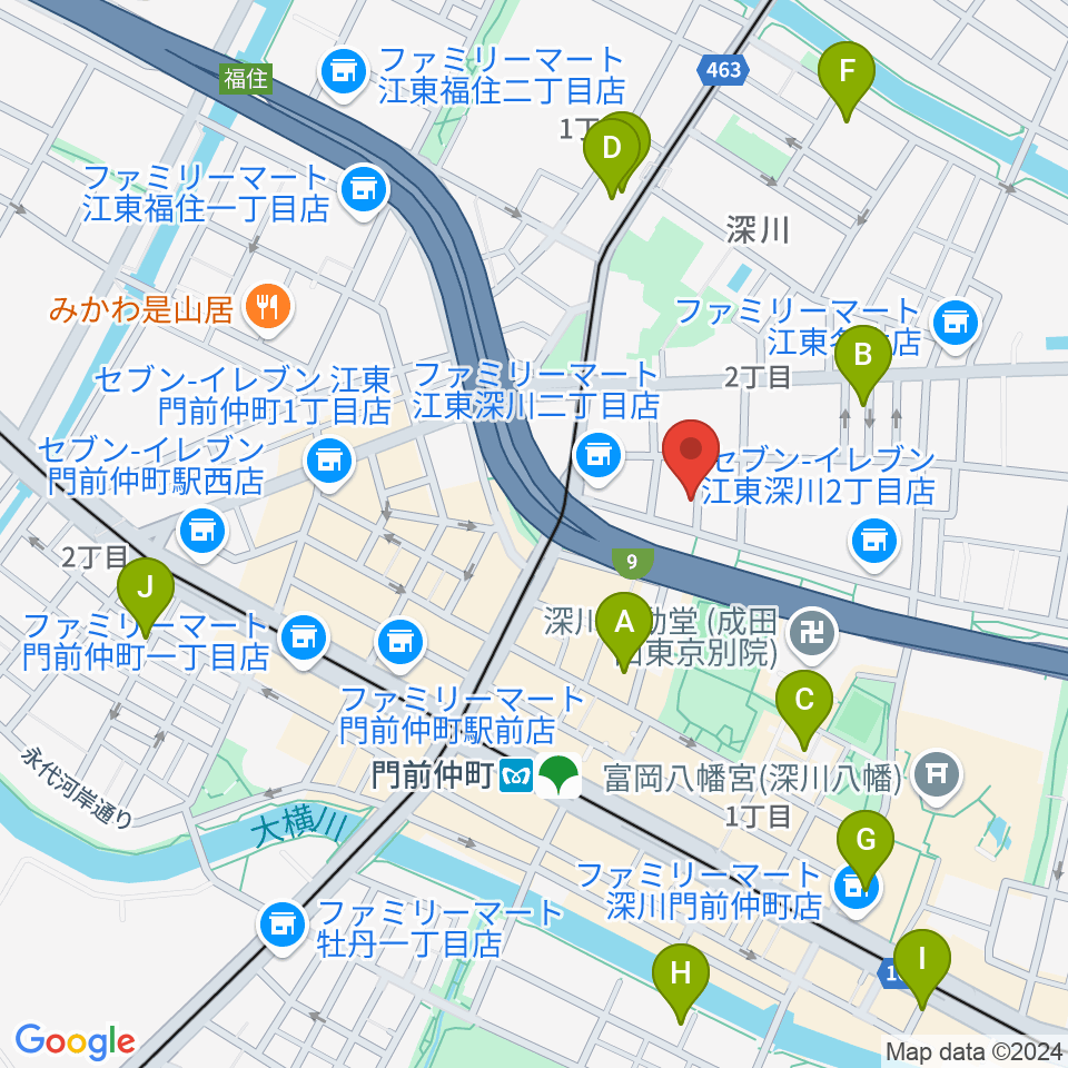 門前仲町シンフォニーサロン周辺のホテル一覧地図