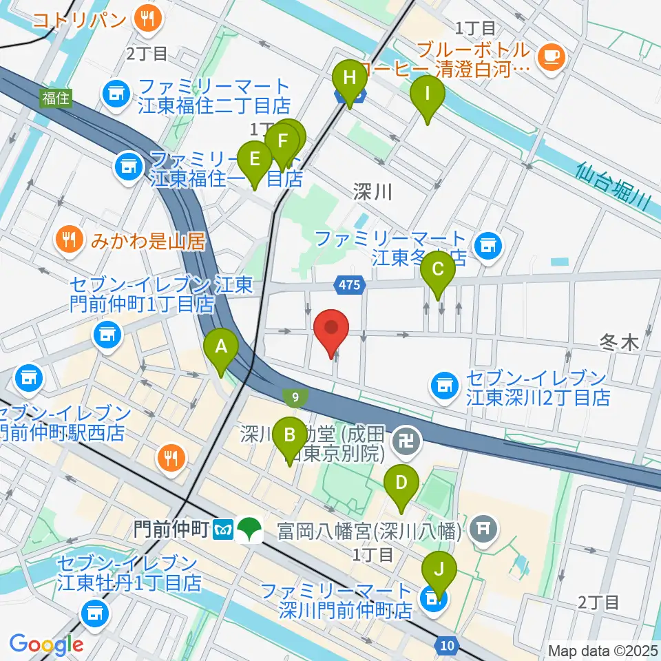 門前仲町シンフォニーサロン周辺のホテル一覧地図