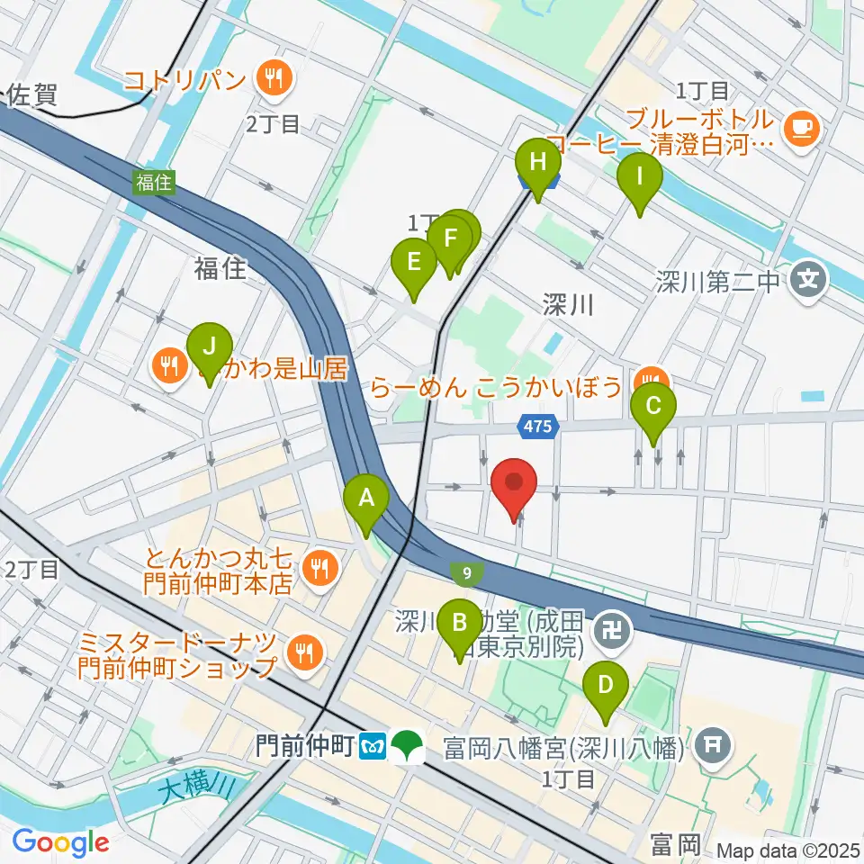 門前仲町シンフォニーサロン周辺のホテル一覧地図