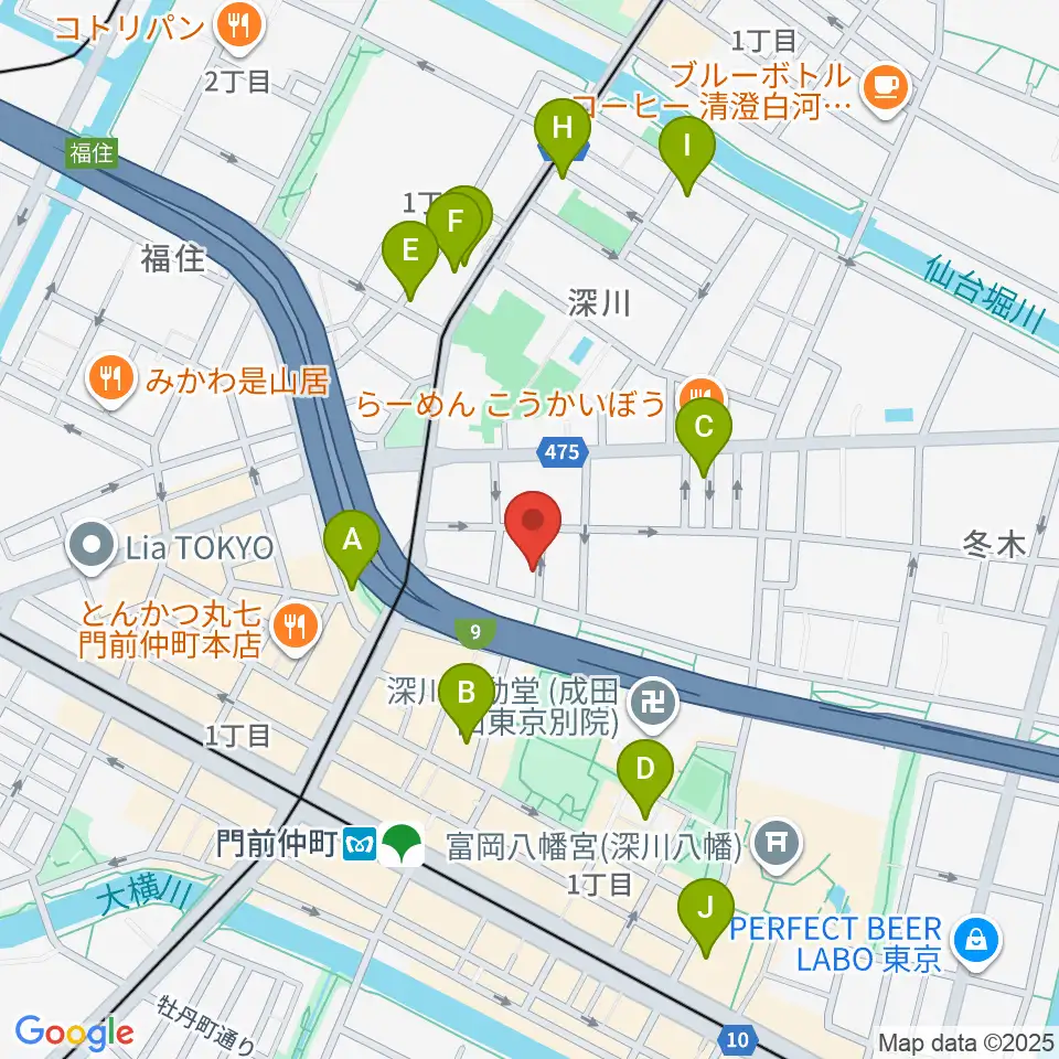 門前仲町シンフォニーサロン周辺のホテル一覧地図