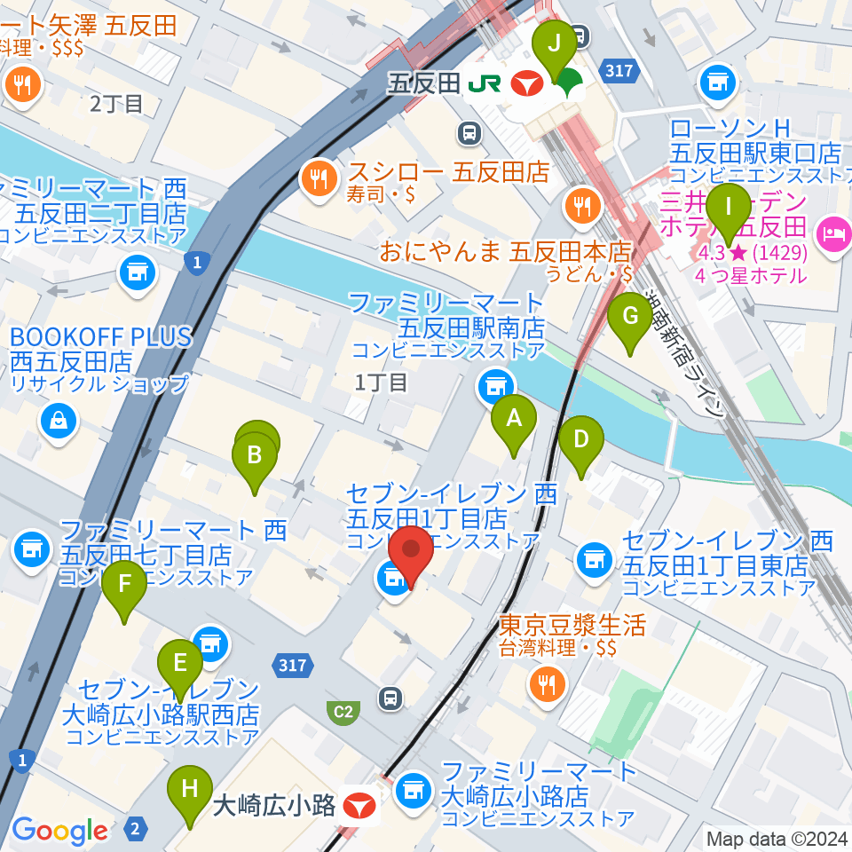 五反田ロッキー周辺のホテル一覧地図