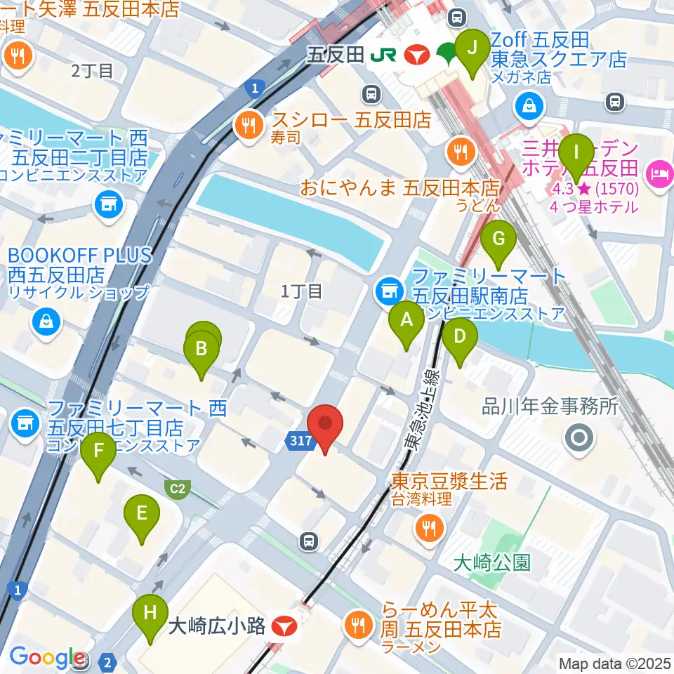 五反田ロッキー周辺のホテル一覧地図