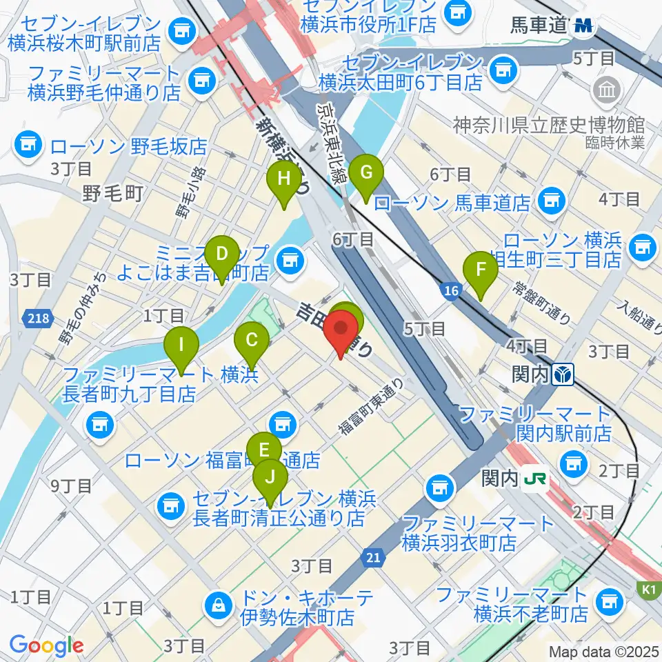 関内リトルジョン周辺のホテル一覧地図