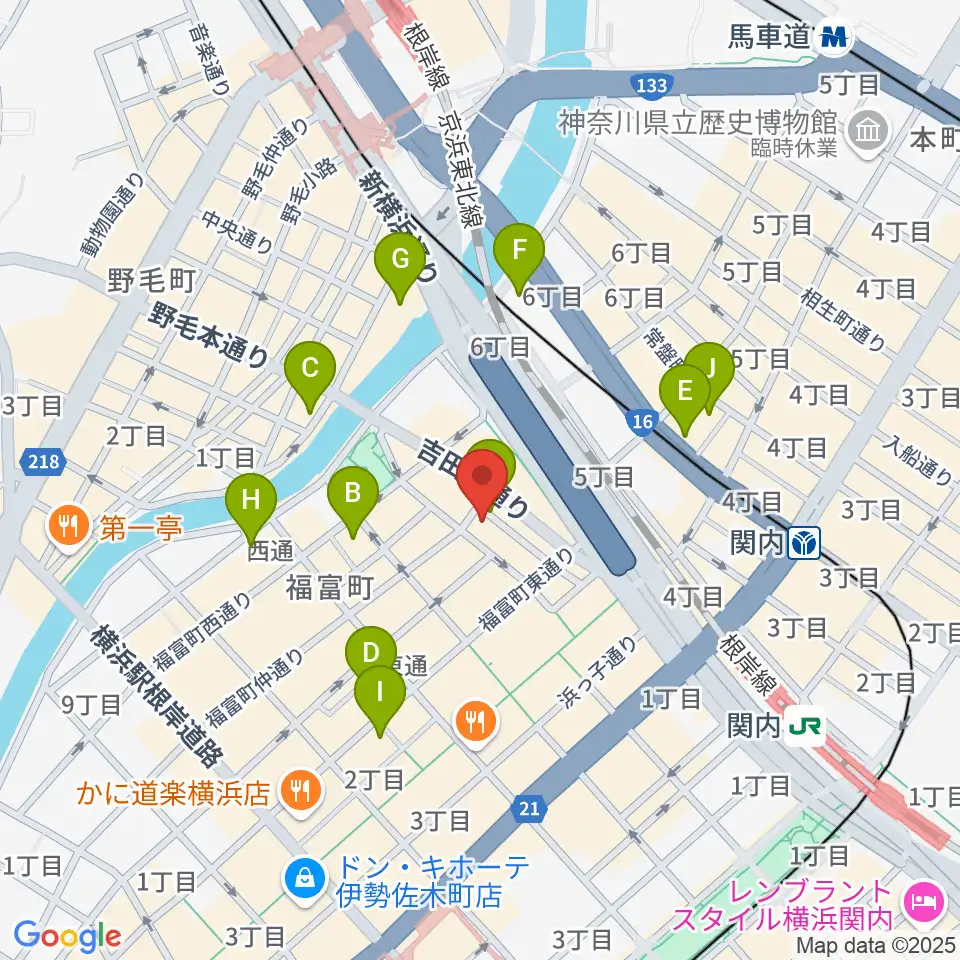 関内リトルジョン周辺のホテル一覧地図
