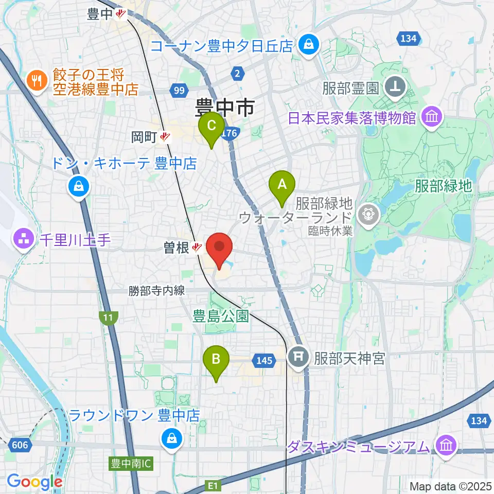 豊中市立文化芸術センター周辺のホテル一覧地図