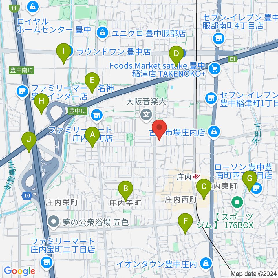 大阪音楽大学 ザ・カレッジ・オペラハウス周辺のホテル一覧地図