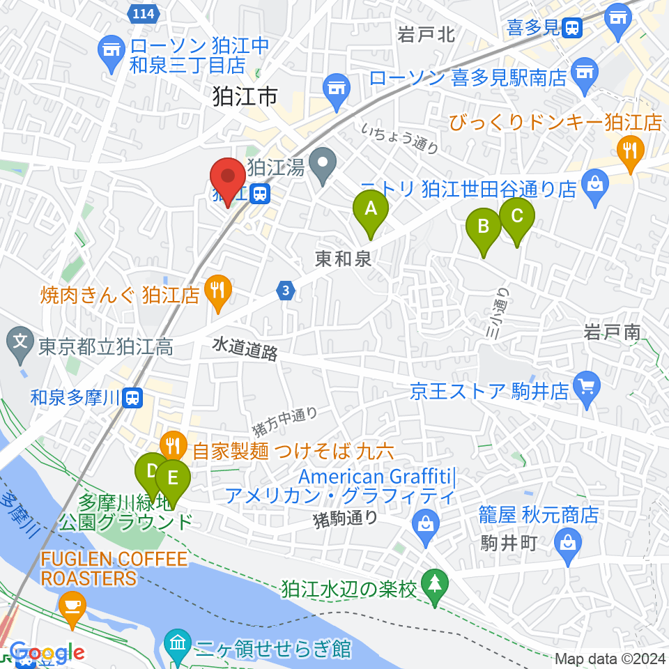 泉の森会館周辺のホテル一覧地図