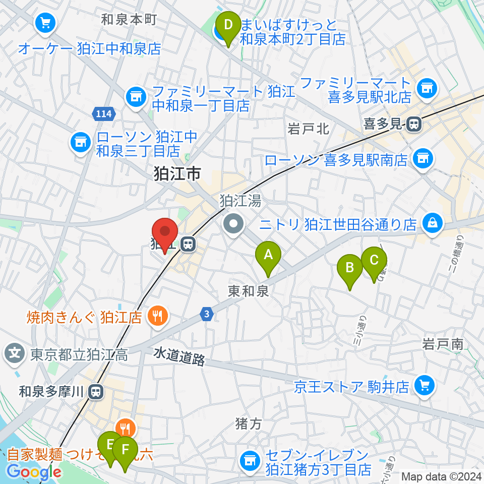 泉の森会館周辺のホテル一覧地図