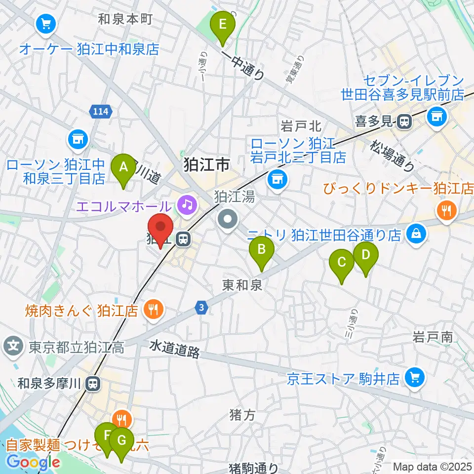 泉の森会館周辺のホテル一覧地図
