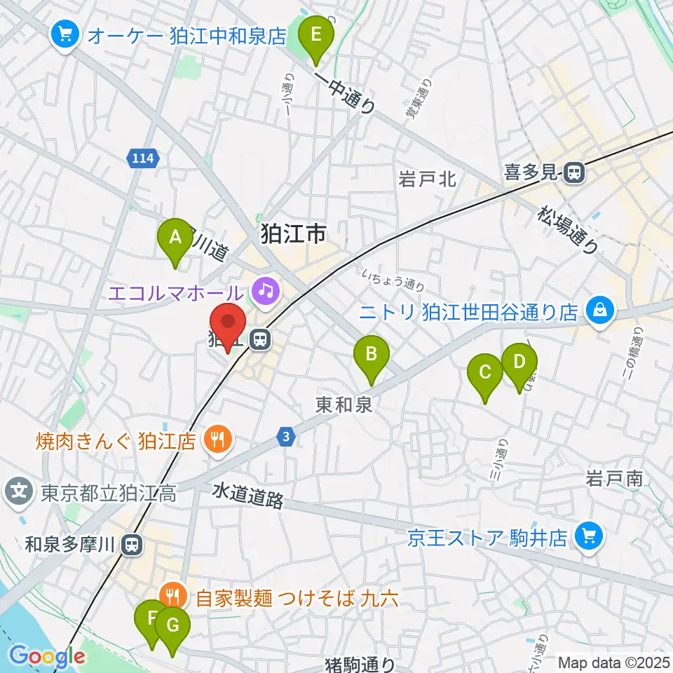 泉の森会館周辺のホテル一覧地図
