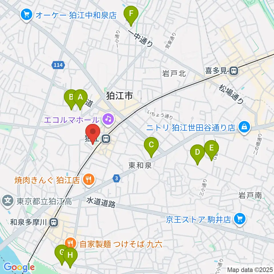 泉の森会館周辺のホテル一覧地図