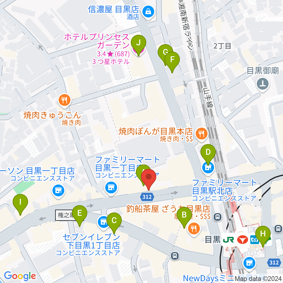 ブルースアレイジャパン周辺のホテル一覧地図