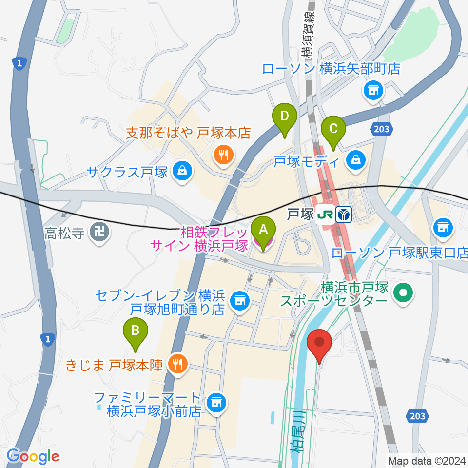 戸塚LOPO周辺のホテル一覧地図