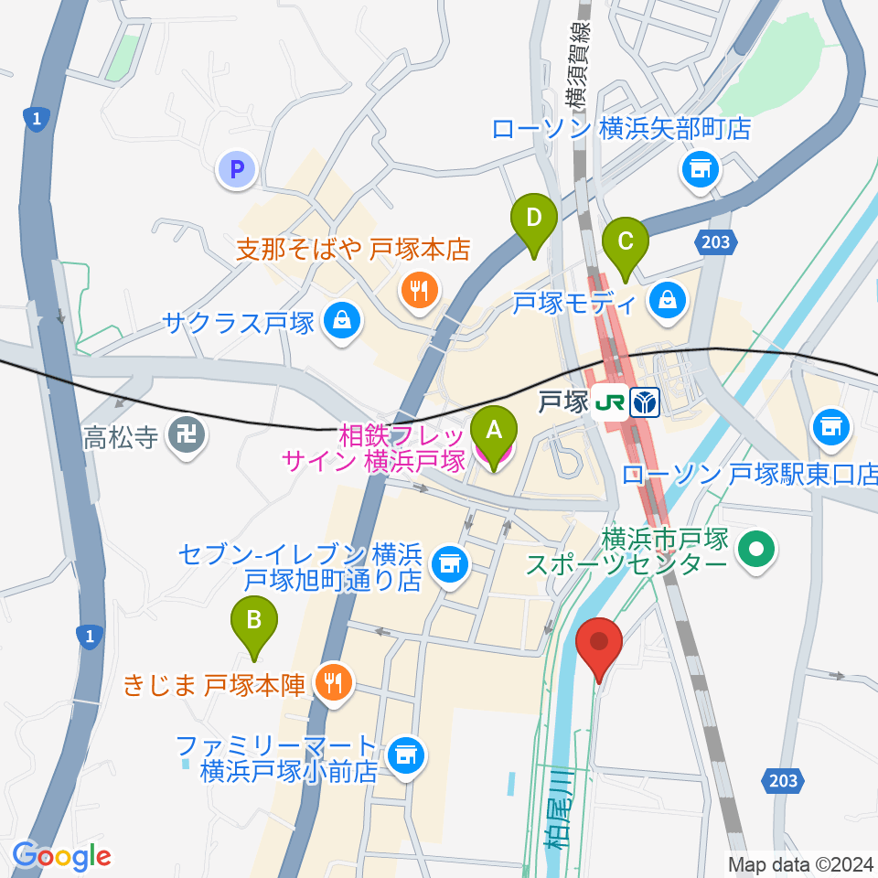 戸塚LOPO周辺のホテル一覧地図