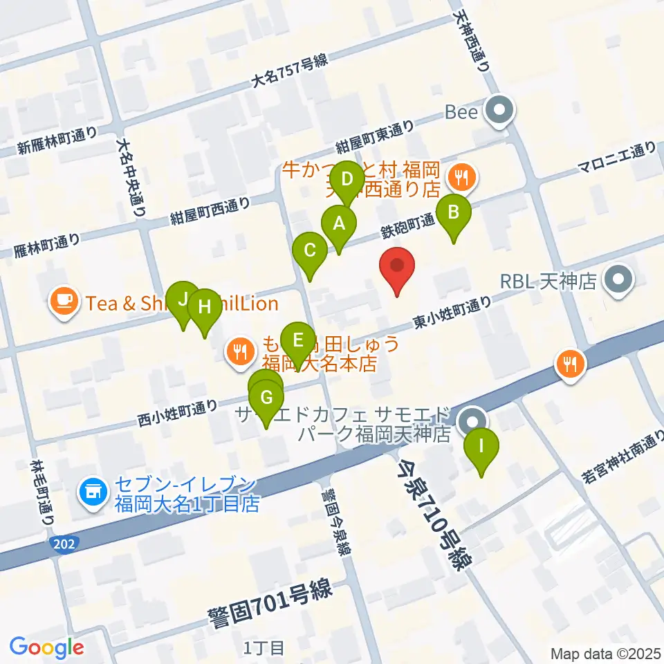 ティエンポ・ホール周辺のホテル一覧地図