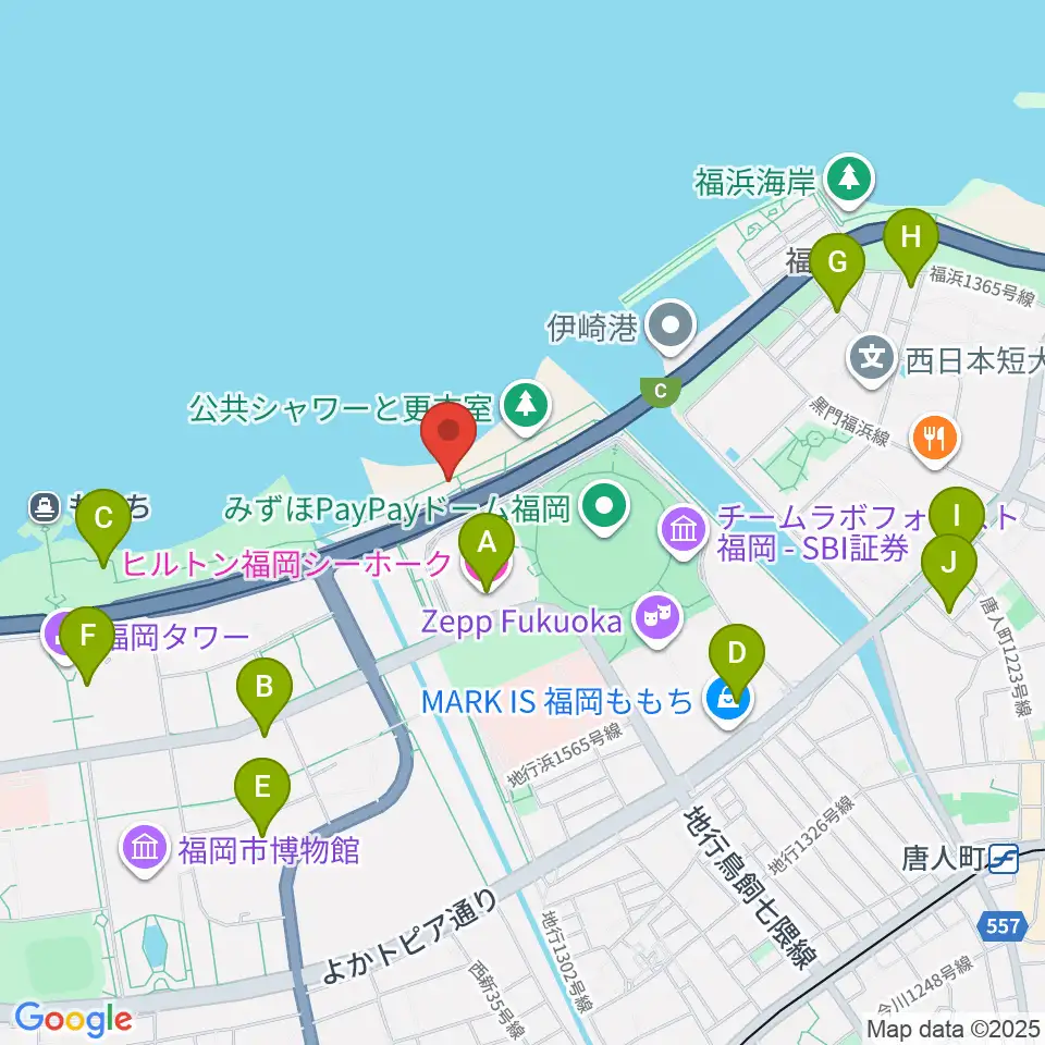 シーサイドももち海浜公園周辺のホテル一覧地図