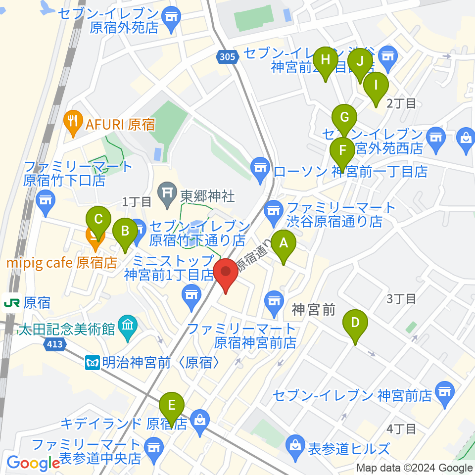 ハーモニー東京センター周辺のホテル一覧地図
