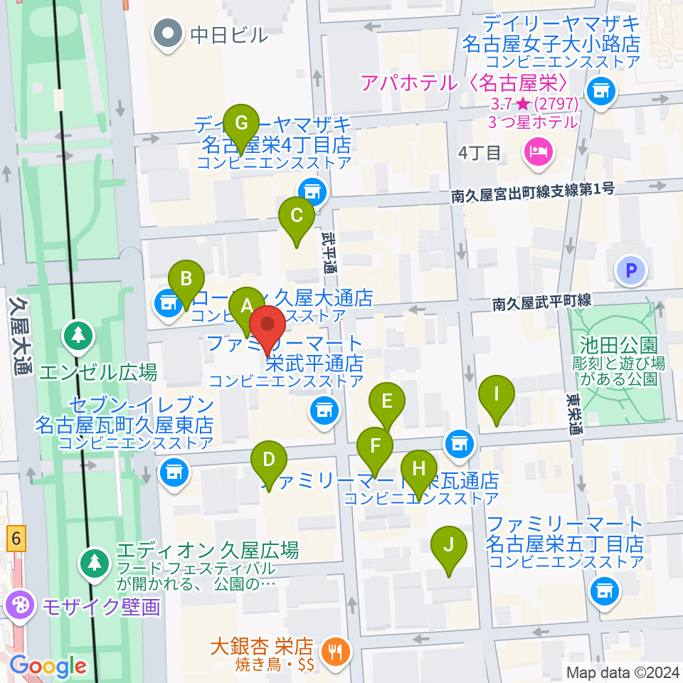 Sakae Base周辺のホテル一覧地図