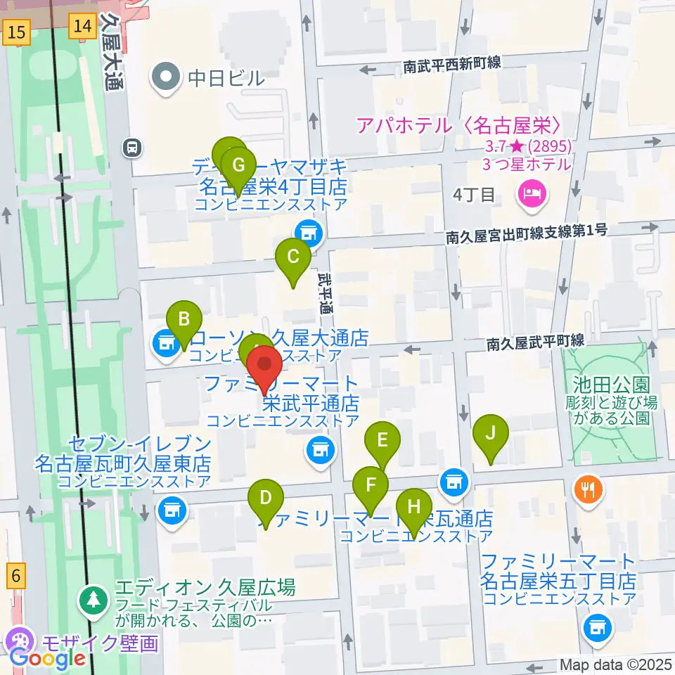 Sakae Base周辺のホテル一覧地図