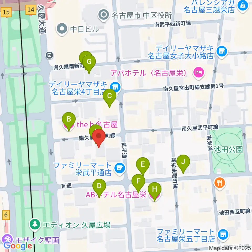 Sakae Base周辺のホテル一覧地図