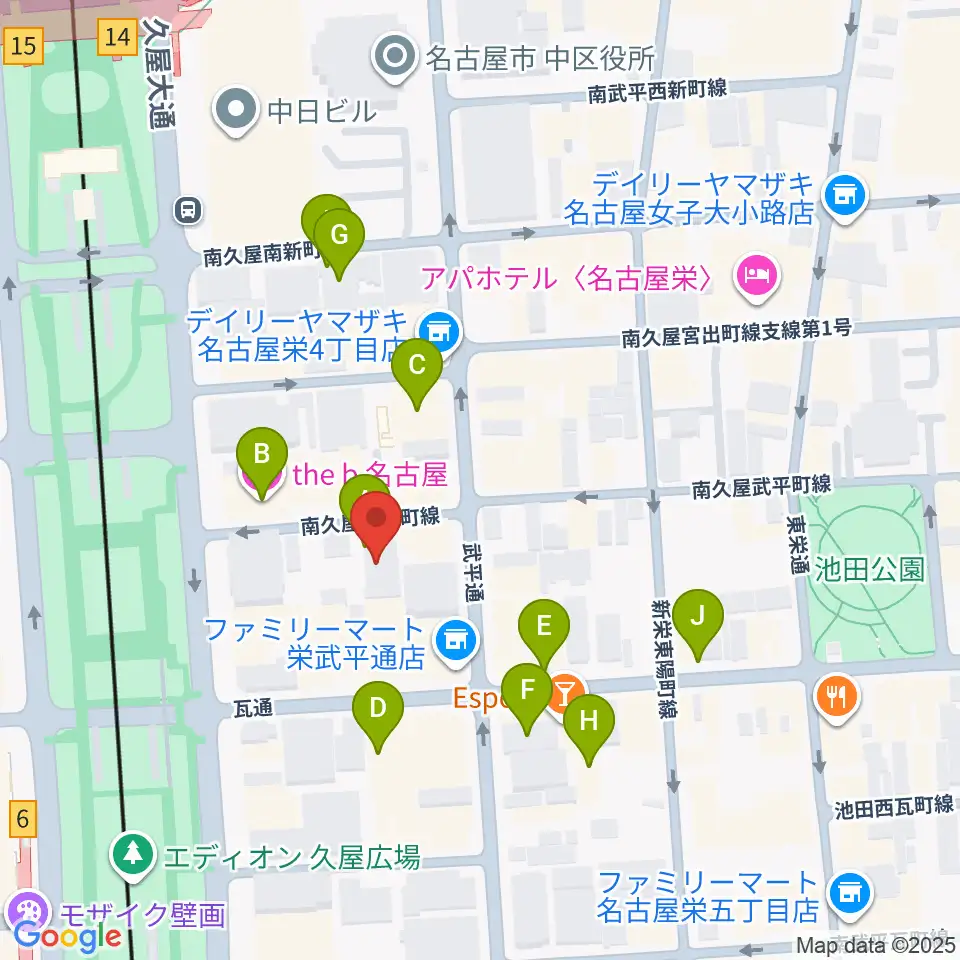 Sakae Base周辺のホテル一覧地図